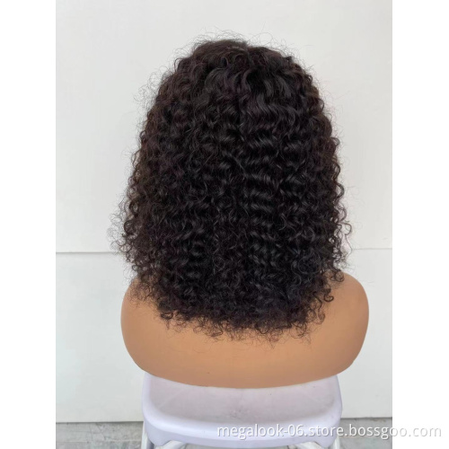 Peruvian Straight Double Drawn Jerry Curl Human Hair Wigs Full Machine Made Wigs Afro Curly No Lace Human Hair Wigs